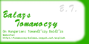 balazs tomanoczy business card